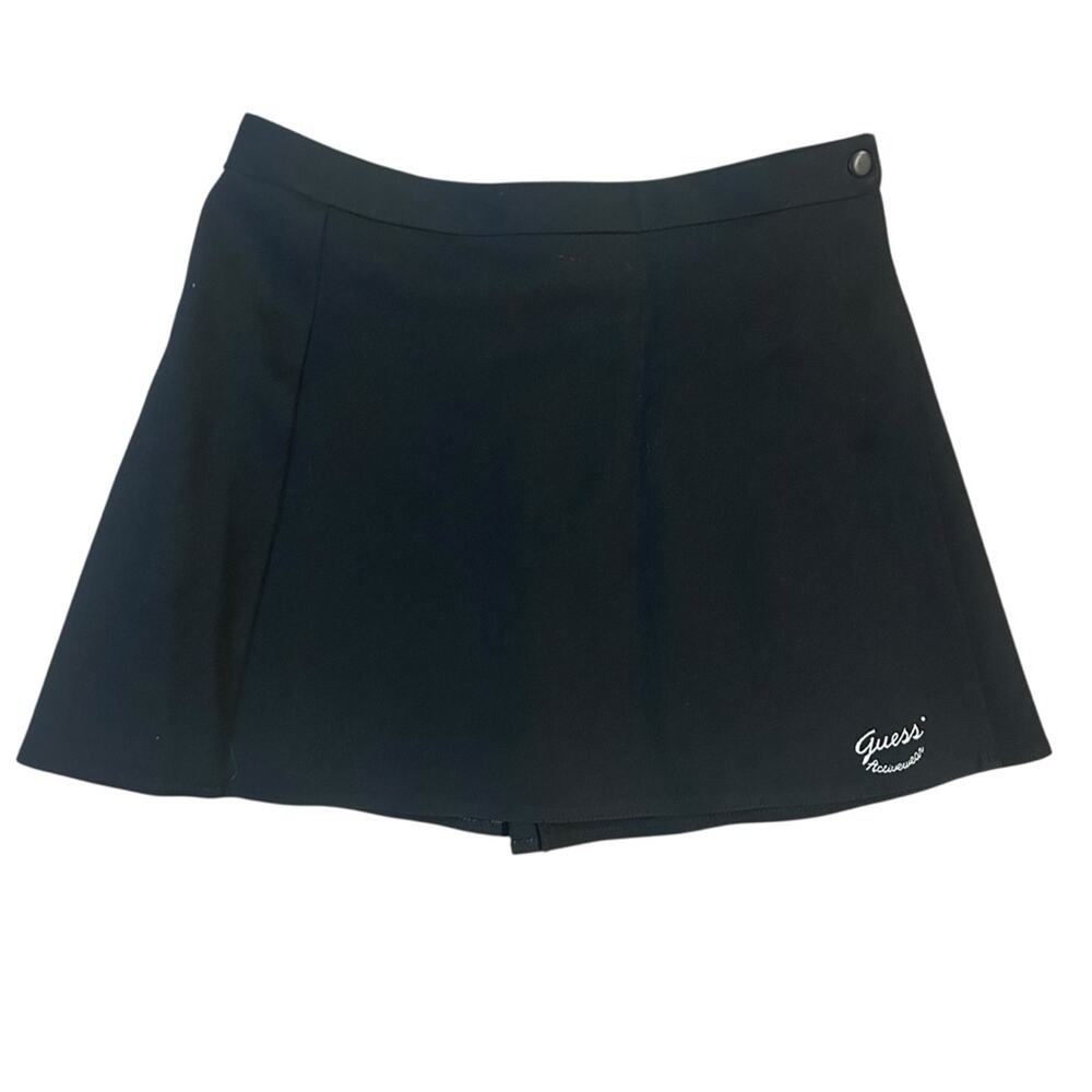 Vintage Guess 90s Mini Tennis Core Wrap Around Skirt Black Large Made in USA
